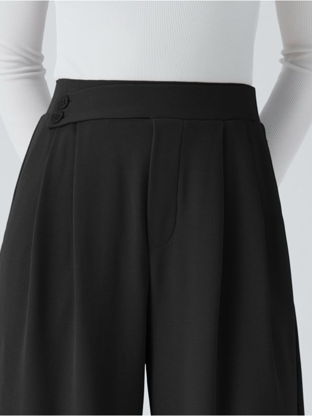 HALARA Black High-Waist Wide Leg Trousers - Picture 2 of 5